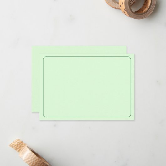 Blank All Occasion Green Bordered ノートカード (正面/裏面インサイチュ)