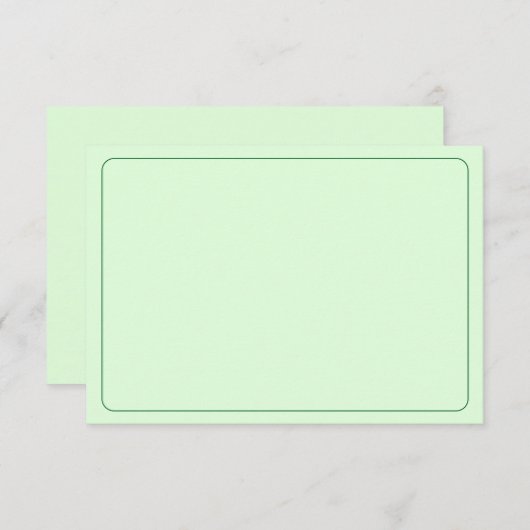 Blank All Occasion Green Bordered ノートカード (正面/裏面)