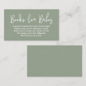 Blank back Sage Green Baby shower Book Request エンクロージャーカード (正面/裏面)