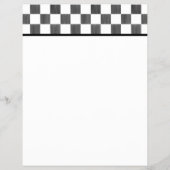 Blank Black and White Checkerboard Letterhead チラシ (裏面)