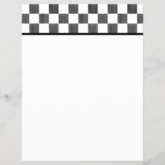 Blank Black and White Checkerboard Letterhead チラシ (裏面)