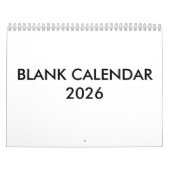 Blank Calendar For 2026 カレンダー (カバー)
