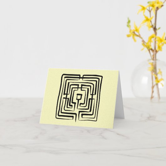 blank card crossing labyrinth brush square カード (黄色い花)