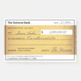 Blank Check Gold Law of Attraction Abundance ポストイット