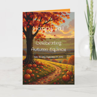 Blank Custom Fall Equinox Folded Greeting Card カード