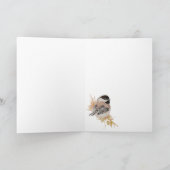Blank Custom Name Birthday Chickadee Bird Nature カード (内部)