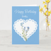 Blank Custom Name Birthday Forget-me-not Flower カード (黄色い花)