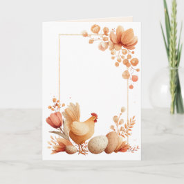 Blank Easter  Greeting Card with Chicken カード