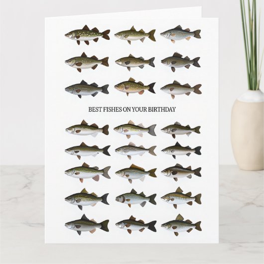 Blank Fathers Day Fish Birthday Card カード (正面)