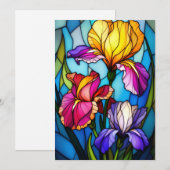 Blank Flat Greeting Card with Stain-Glass Iris  シーズンカード (正面/裏面)