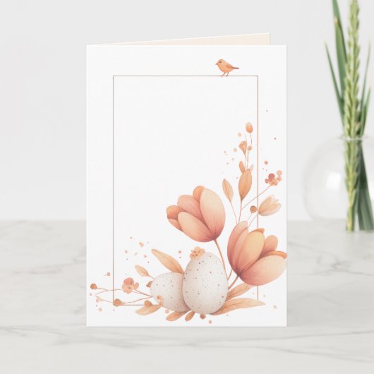 Blank Front Easter Floral Greeting Card カード (正面)