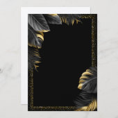 Blank gold Birthday Invitation 招待状 (正面/裏面)