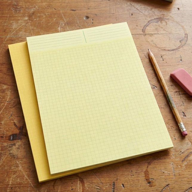 Blank Grid Yellow Graph Paper Sheets (Inch Square) レターヘッド (printable yellow graph paper, inch squared grid sheets)