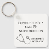 Blank in Style & Editable Funny Nurse  キーホルダー (正面)