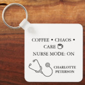 Blank in Style & Editable Funny Nurse  キーホルダー (正面)