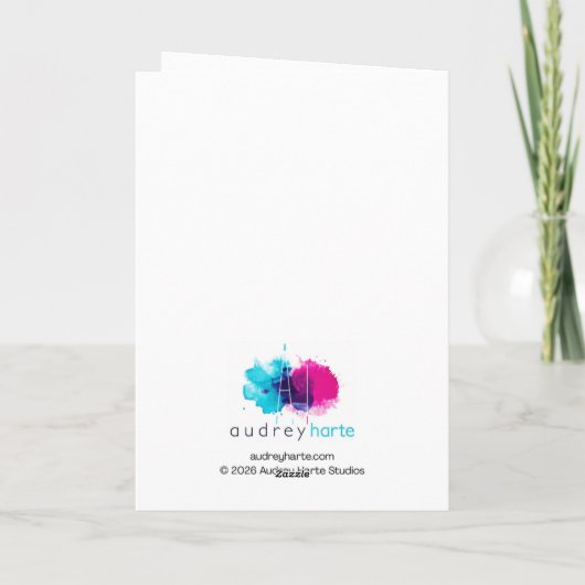 BLANK INSIDE: Blue & Silver Birthday Cake Design カード (裏面)