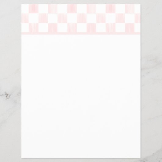 Blank Pink and White Checkerboard Letterhead チラシ (裏面)