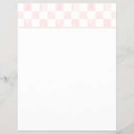 Blank Pink and White Checkerboard Letterhead チラシ