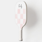Blank Pink and White Checkerboard Personalized ピックルボールラケット (左)
