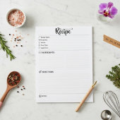 Blank Recipe Pages / Papers | Refill Minimalist ノートパッド