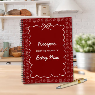 Blank Red Cookbook Write Your Own Favorite Recipe  ノートブック