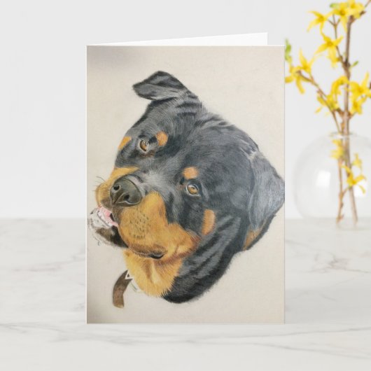 blank Rottie greeting card カード (黄色い花)