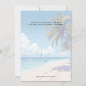 Blank Seaside Summer Blue Elegant Pretty Wedding  招待状 (正面)