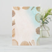 Blank Seaside Summer Blue Elegant Pretty Wedding  招待状 (スタンド正面)