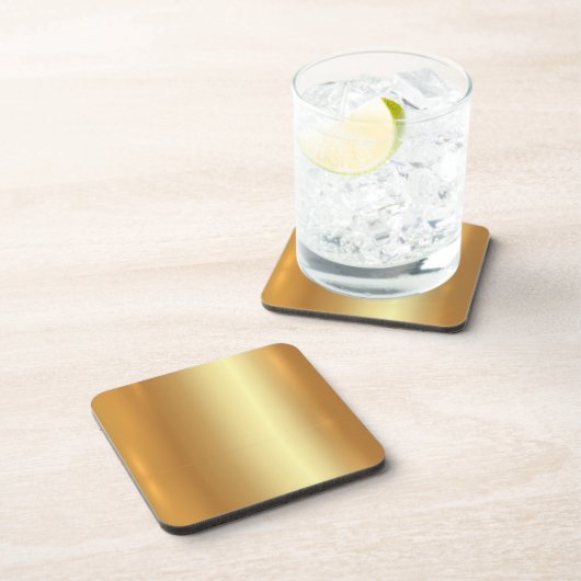 Blank Template Your Custom Text QR Code Gold Logo コースター (右側)