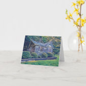 Blank Viking Trail Cabin Notecard カード (黄色い花)