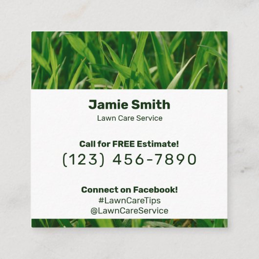 Blank, Writable Version, Editable Lawn Care  紹介カード (裏面)