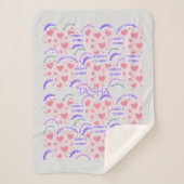 Blanket "Everyday is Caturday" Pawsitive vibes  シェルパブランケット (正面)