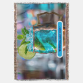 Blanket throw with cocktail  スローブランケット (正面縦)