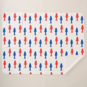 Blanket with red and blue fish, nautical design シェルパブランケット (正面(横))