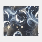 Blankets – Platinum Silver Celestial Moon Luxury フリースブランケット (正面(横))