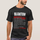BLANTONシャツ、BLANTONファミリーシャツ男性へ女性 Tシャツ (正面)