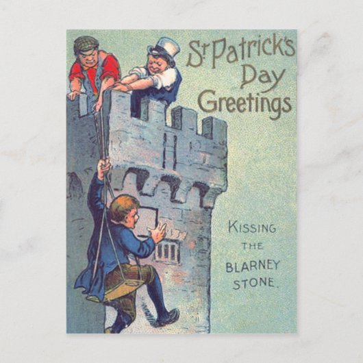Blarney Castle Stone Kissing ポストカード (正面)