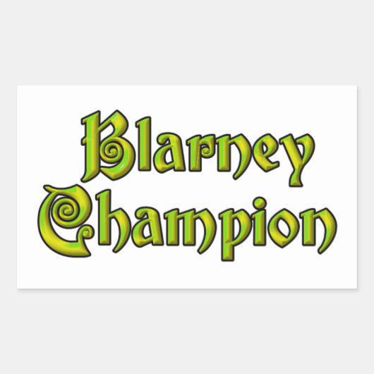 Blarney Champion白い長方形ステッカー 長方形シール (正面)