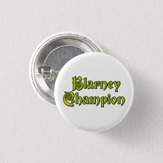 Blarney Champion 白 小ボタン 缶バッジ (正面&裏面)