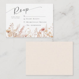 Blashing Wildflowers Wedding RSVP ノートカード