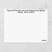Blasketの島を離れた日没 ポストカード (裏面)
