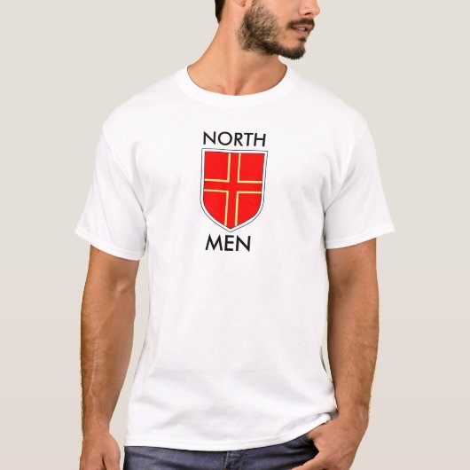 Blason normand de saint-olaf, "NORTH MEN" Tシャツ (正面)