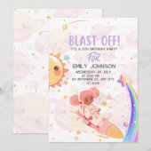 BLAST OFF 銀河のお祝い 招待状 (正面/裏面)