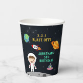 "Blast Off Astronaut - Space Birthday Party" 紙コップ (裏面)
