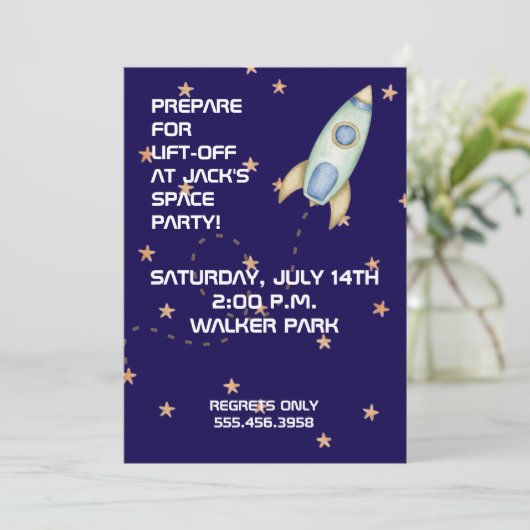 Blast Off Birthday Invitation 招待状 (スタンド正面)