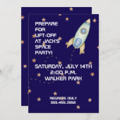 Blast Off Birthday Invitation 招待状 (正面/裏面)