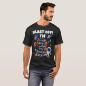 Blast Off I'm 3 Space Birthday Party Celebration 3 Tシャツ (正面フル)