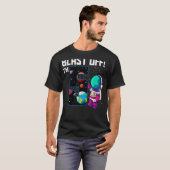 Blast Off I'm 5誕生日宇宙飛行士5宇宙パーティー Tシャツ (正面フル)