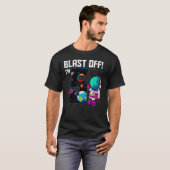 Blast Off I'm 5誕生日宇宙飛行士5宇宙パーティー Tシャツ (正面フル)
