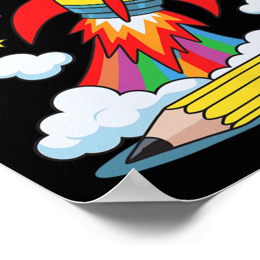 Blast Off Into Fourth Grade First Day Of School ポスター (角)